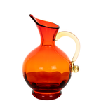Rainbow Glass Amberina Pitcher – Red‑to‑Orange Hand‑Blown Art Glass
