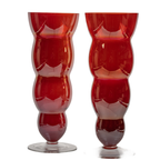 Modernist Iridescent Bubble Art Glass Vases – Set of 2