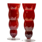 Modernist Iridescent Bubble Art Glass Vases – Set of 2