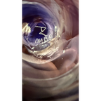 Hand-Blown Swirled Art Glass Centerpiece Bowl – Purple Blue Marbled Accent