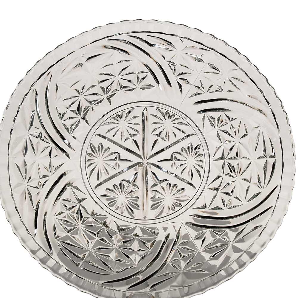 Anchor Hocking Stars and Bars Pressed Glass Platter – Mid‑Century Plate