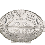 Anchor Hocking Crystal Divided Relish Dish – Star Pattern Serveware