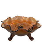 Fenton Amethyst Grape and Cable Ruffled Footed Bowl – Carnival Glass