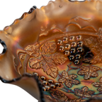 Fenton Amethyst Grape and Cable Ruffled Footed Bowl – Carnival Glass