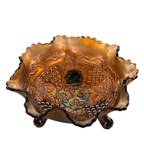 Fenton Amethyst Grape and Cable Ruffled Footed Bowl – Carnival Glass