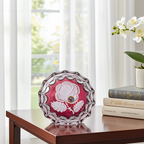 Hofbauer Brilliance Rose Crystal Bowl - Frosted Floral Cut