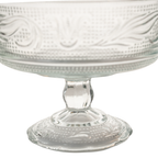 E.O. Brody Pressed Glass Compote - Tulip & Scroll Pedestal Bowl