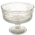 E.O. Brody Pressed Glass Compote - Tulip & Scroll Pedestal Bowl