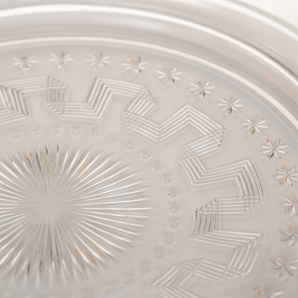 EAPG Northwood Holiday Platter - Starburst & Geometric Pressed Glass Tray