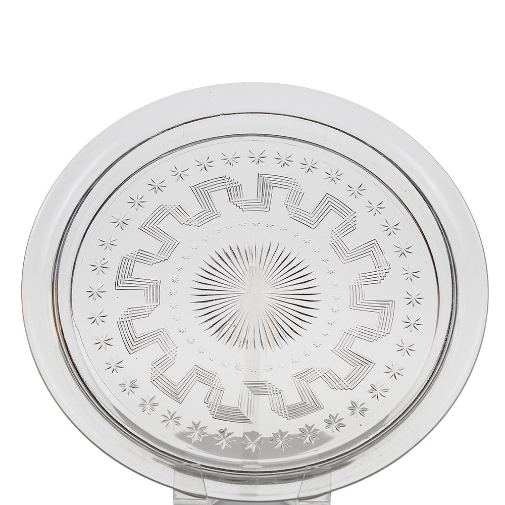 EAPG Northwood Holiday Platter - Starburst & Geometric Pressed Glass Tray