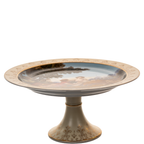 Lenwile Ardalt Porcelain Cake Stand – Rococo Courting Scene & Gilt Filigree