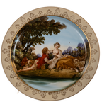 Lenwile Ardalt Porcelain Cake Stand – Rococo Courting Scene & Gilt Filigree