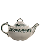 Rare Harker Pottery Royal Gadroon Green Leaf Teapot