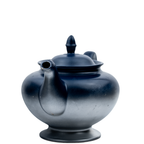 Homer Laughlin Eggshell Nautilus Teapot – Custom Blue and Silver Finish