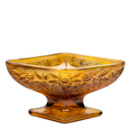 Indiana Glass Amber Carnival Glass Pedestal Candy Dish – Diamond Form