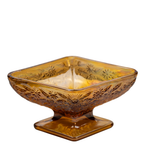 Indiana Glass Amber Carnival Glass Pedestal Candy Dish – Diamond Form