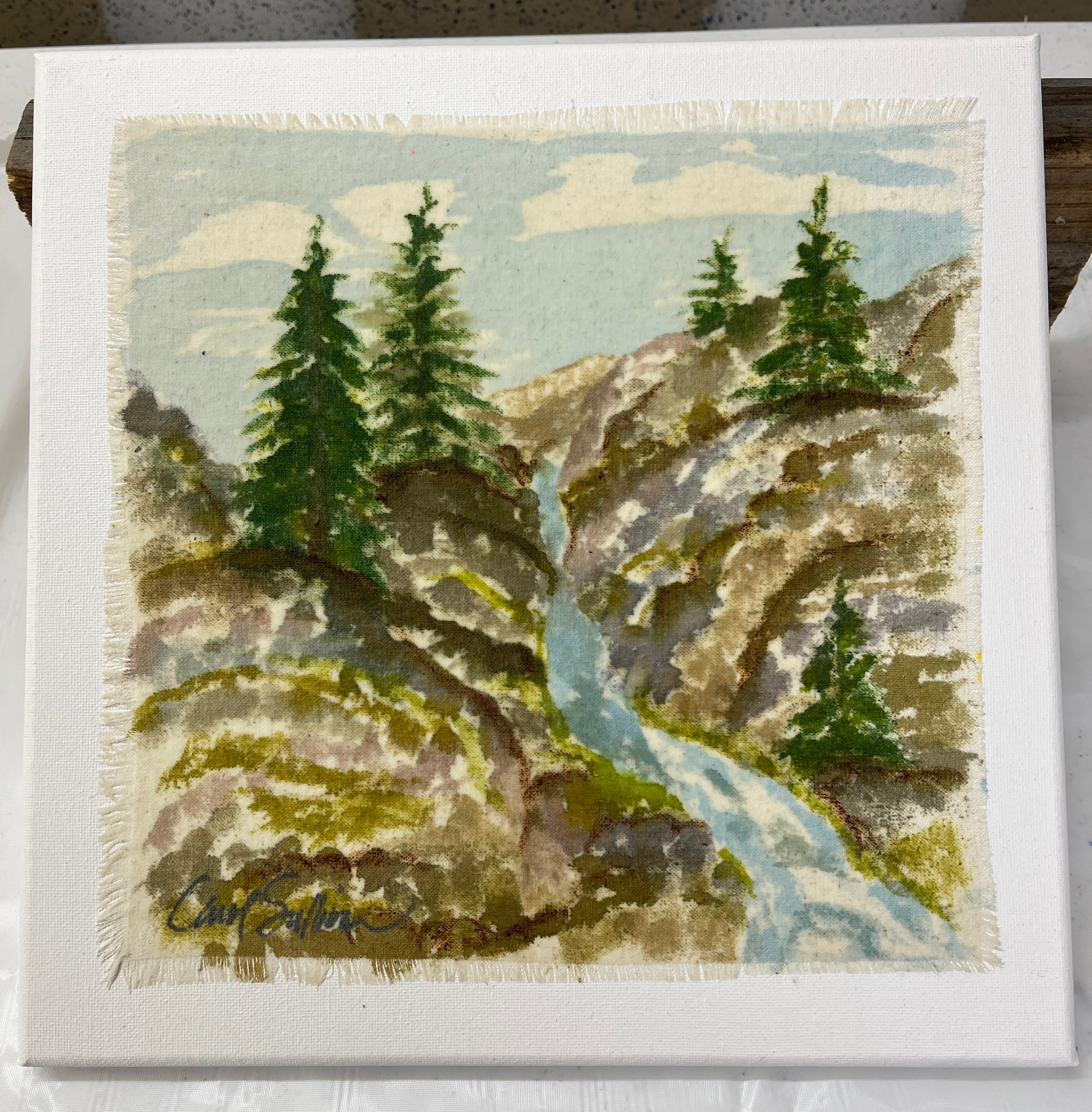 “A River Runs Through It” — Painting on Raw Silk