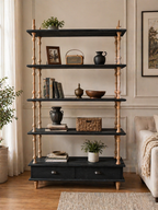 Turned Wood Display Shelves - Drawer Base