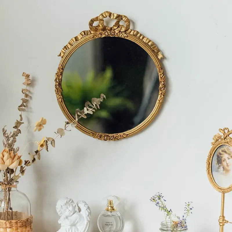Pewter Mirror - Gold Finish
