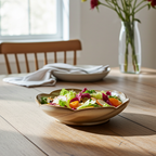 Frankoma Scalloped Serving Bowl - Warm Swirled Stoneware