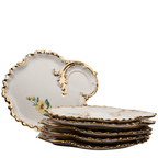 Porcelain Tea & Snack Set by Belle Monez - 1963 Leaf Tray Design