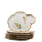 Porcelain Tea & Snack Set by Belle Monez - 1963 Leaf Tray Design