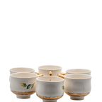 Porcelain Tea & Snack Set by Belle Monez - 1963 Leaf Tray Design