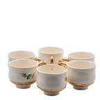 Porcelain Tea & Snack Set by Belle Monez - 1963 Leaf Tray Design