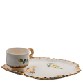 Porcelain Tea & Snack Set by Belle Monez - 1963 Leaf Tray Design
