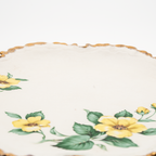 Porcelain Pedestal Cake Stand by Belle Monez – 1963 Gilded Floral Design