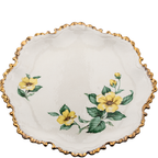 Porcelain Pedestal Cake Stand by Belle Monez – 1963 Gilded Floral Design