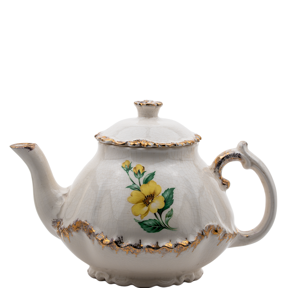 Porcelain Tea Set by Belle Monez – 1963 Scalloped Floral Trio