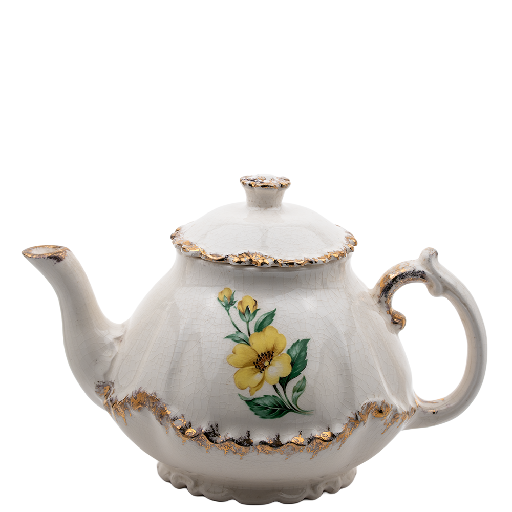 Porcelain Tea Set by Belle Monez – 1963 Scalloped Floral Trio