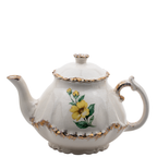 Porcelain Tea Set by Belle Monez – 1963 Scalloped Floral Trio