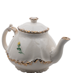 Porcelain Tea Set by Belle Monez – 1963 Scalloped Floral Trio
