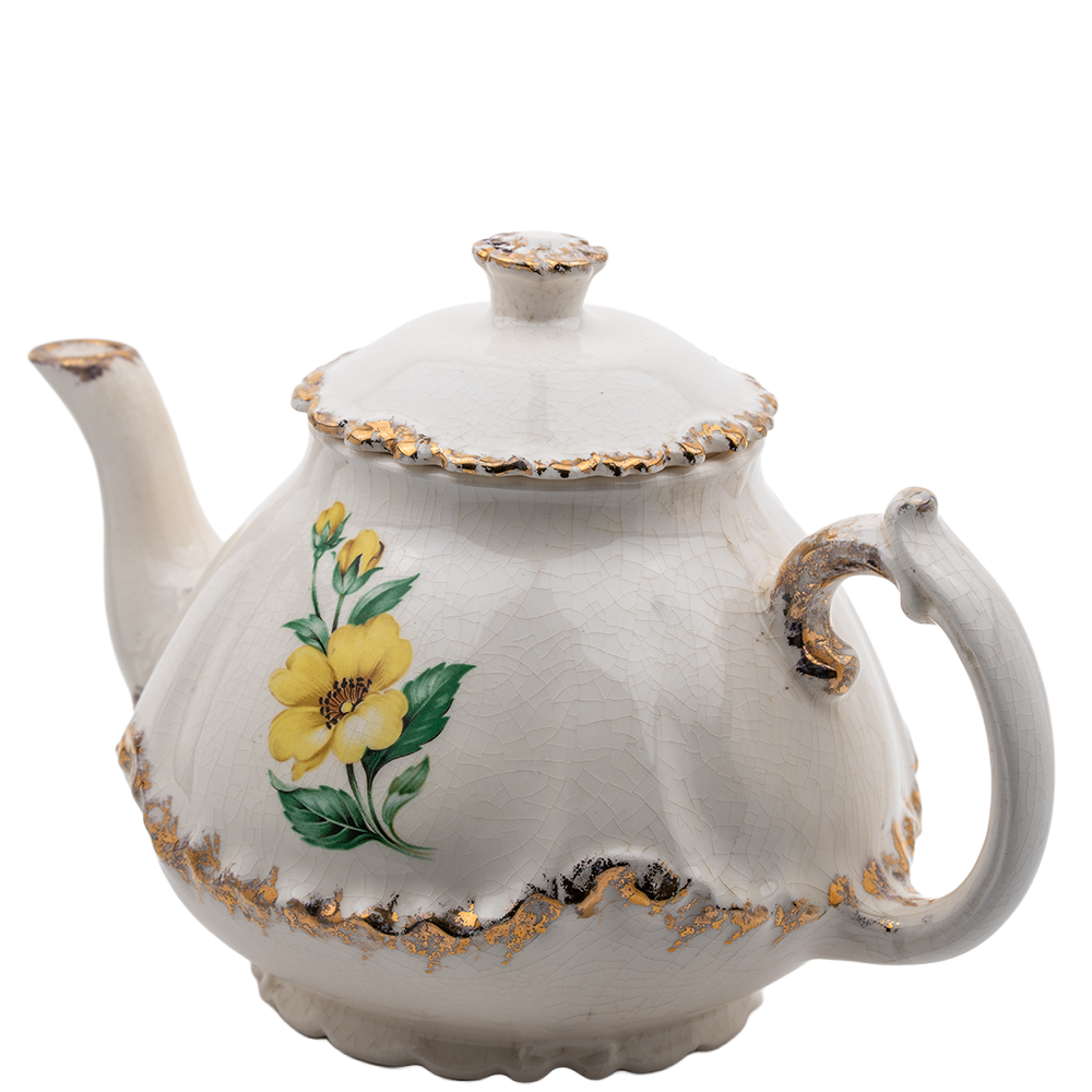 Porcelain Tea Set by Belle Monez – 1963 Scalloped Floral Trio