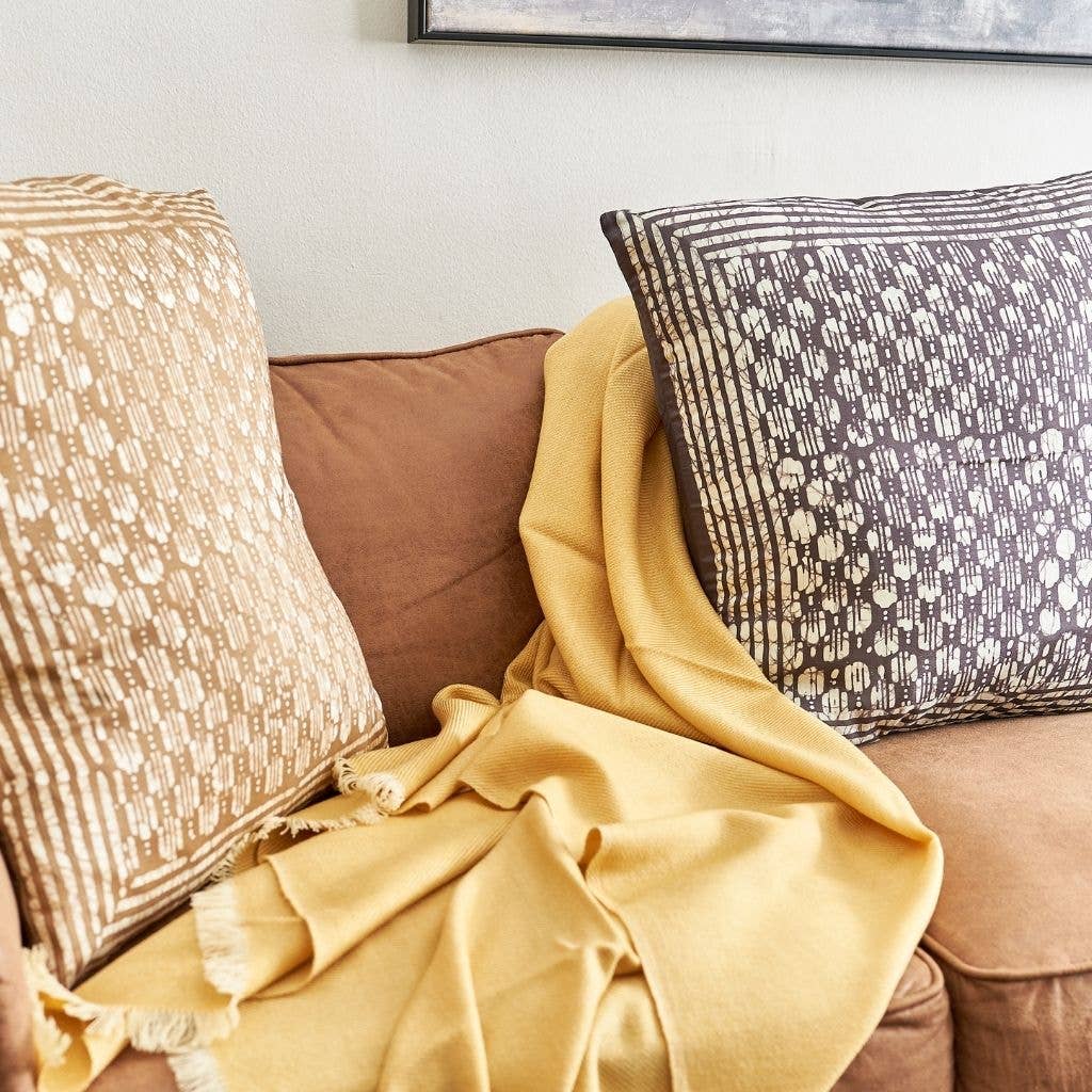 Haven Silk Pillow — Gold & White