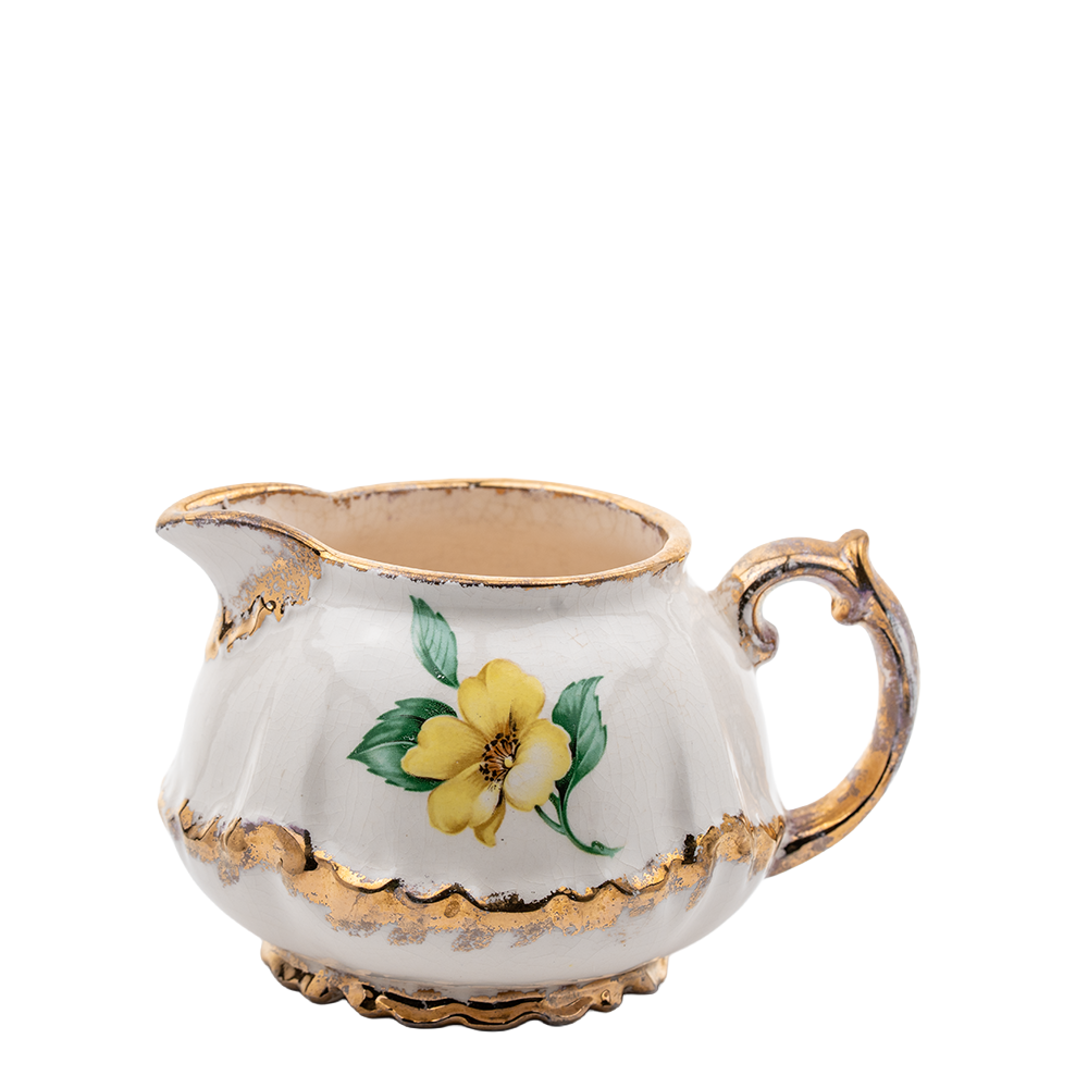 Porcelain Tea Set by Belle Monez – 1963 Scalloped Floral Trio