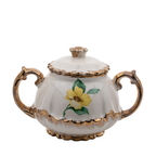 Porcelain Tea Set by Belle Monez – 1963 Scalloped Floral Trio