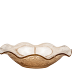 Floragold Iridescent Ruffled Bowl by Jeannette Glass – Louisa Pattern