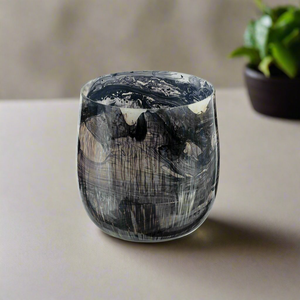Inkwell Hand‑Blown Glass Votive