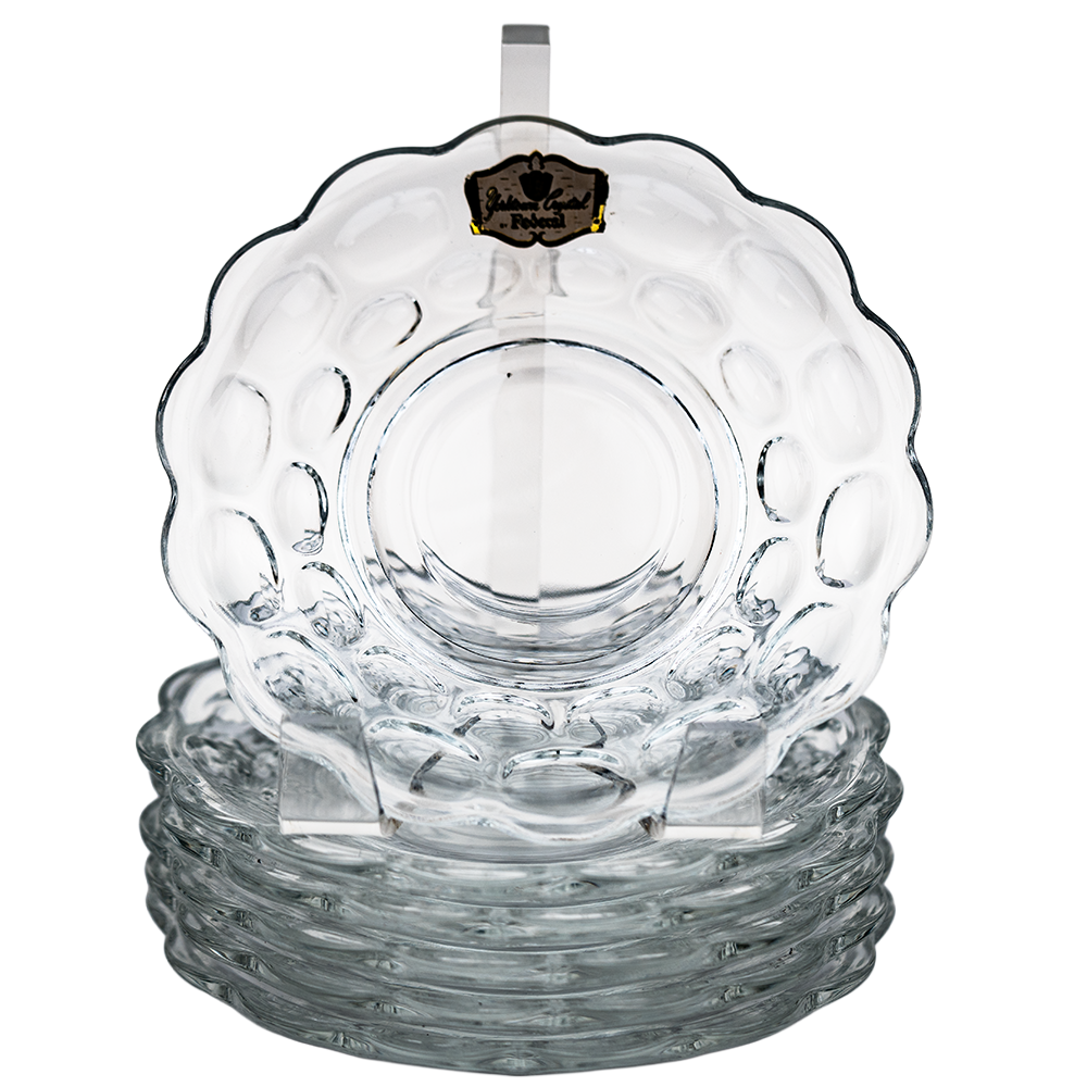 Federal Glass Yorktown Saucer – Clear Pressed Thumbprint Design