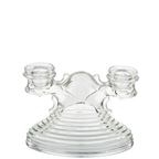 L.E. Smith Art Deco Double Candle Holders - Ribbed 1930s Pair