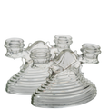 L.E. Smith Art Deco Double Candle Holders - Ribbed 1930s Pair