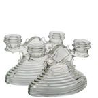 L.E. Smith Art Deco Double Candle Holders - Ribbed 1930s Pair