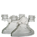 L.E. Smith Art Deco Double Candle Holders - Ribbed 1930s Pair
