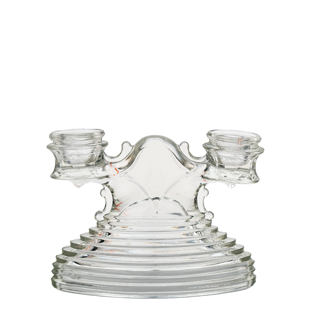 L.E. Smith Art Deco Double Candle Holders - Ribbed 1930s Pair