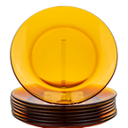 Duralex France Lys Amber Dinner Set – 32‑Piece Mid‑Century Service for Eight