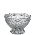 Lead Crystal Footed Bowl – Etched Floral Accent
