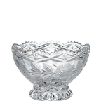 Lead Crystal Footed Bowl – Etched Floral Accent